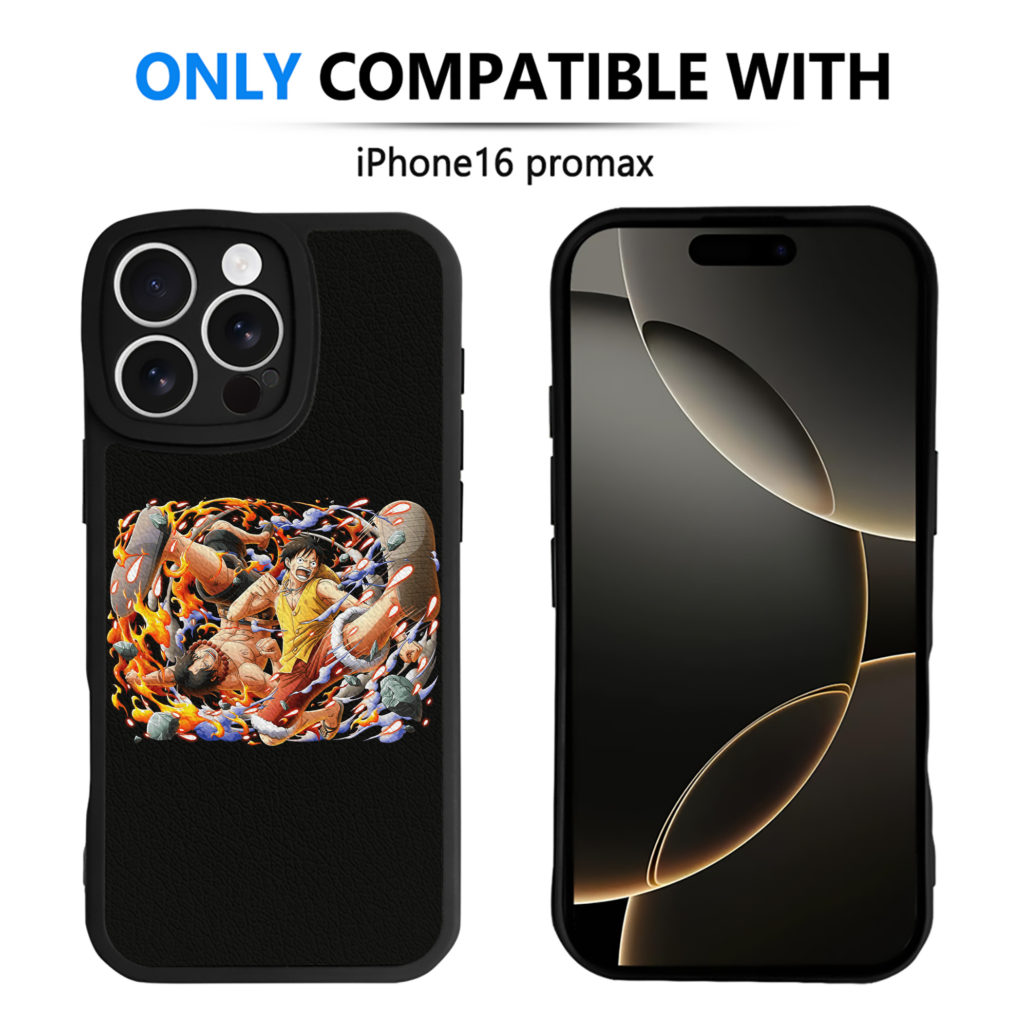 （画像用） ワンピース モンキー・D・ルフィ ONE PIECE Monkey D. Luffy 【iPhone 16シリーズ対応】シリコンスマホケース（レザー調） 材質：シリコン